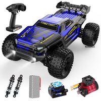 Voiture de course tout-terrain RC à l'échelle 1/10, 4 roues motrices, haute vitesse, voiture tout-terrain sans balais, télécommande avec câble USB inclus