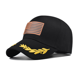 Casquette brodée avec logo personnalisé en cuir et branche d'olivier, coton sergé OEKO-TEX, fabricant BSCI, réglable, faible MOQ - Product Image 1