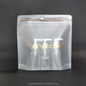 Traje de baño de eva transparente, ecológico y personalizado, elegante, embalaje, bolsa impermeable con cremallera dorada