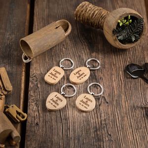 Laser Engraved Personalized <b>Name</b> <b>Tag</b> Metal Carabiner Keychain with Wooden Pendant Small Gift Wedding Inscription Wood Material - Product Image 3