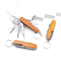 Couteau de poche pliable avec logo personnalisé du fabricant, impression laser, porte-clés, souvenirs en métal
