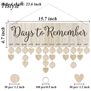 Calendrier mural en bois à faire soi-même pour les anniversaires de famille, plaque de rappel d'anniversaire, excellent cadeau pour maman, <span class=keywords><strong>grand</strong></span>-mère, jours à ne pas oublier, SD1667 - Product Image 2