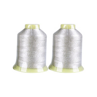Hilo de Coser de Poliéster de Alta Tenacidad Teñido Antiestático y Conductivo con Fibra de Plata, Hilo de Nylon Plateado para Prendas