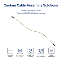 Câble coaxial micro-assemblé pour affichage médical 44AWG 50 Ohm testé TDR 4 broches 0,5 mm à 6 broches 0,35 mm OEM ODM Qualité médicale FEP