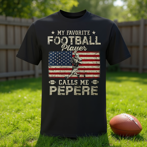 Camiseta para el Día del Padre con la frase: Mi jugador de fútbol favorito me llama Pepere - Product Image 3