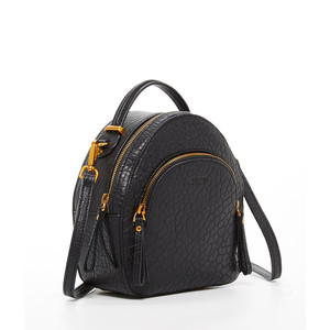 SUSU Piccolo Zaino in Pelle Nera per Donne, Borsa Convertibile a Tracolla - Product Image 1