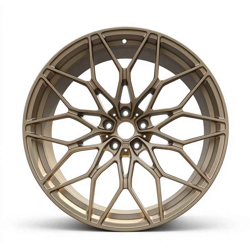 Custom Forged Aluminum Alloy Wheels Multiple Spokes Gold Bronze Matte ...