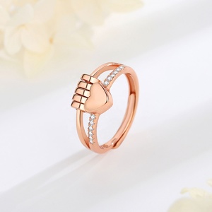 Meilleur cadeau de Noël Bijoux fins Bague <span class=keywords><strong>anti</strong></span>-anxiété Fidget en argent sterling 925 plaqué or rose pour femmes - Product Image 4