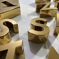 Lettres 3D en acier inoxydable de petite taille, non lumineuses, personnalisées, logo métallique pour boutique de bijoux, présentoir mural