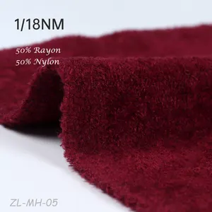 1/18NM Rayon 50% Nylon polyamide fancy dyed cone hank raw melange blended flat knitting machine crochet yarn