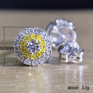 Orecchini con pietre gialle per donna, stile scintillante e colorato, gioielli eleganti e alla moda per le orecchie - Product Image 5