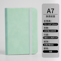 Carnet A7 en PU, couverture rigide, bande élastique, haut de gamme, imperméable, de haute qualité, agenda portable, logo personnalisé pour entreprise, cadeau d'affaires