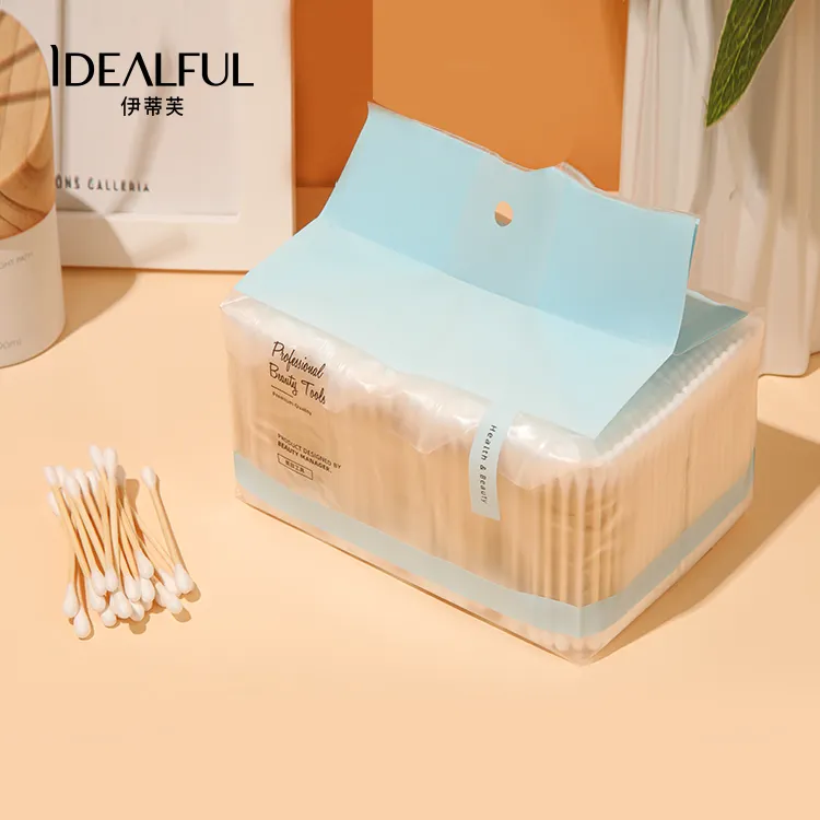 Direct Factory Supply 800pcs/box Eco Friendly Disposable Bamboo Stick Cotton Bud Double Head Cotton Swab For Health Care