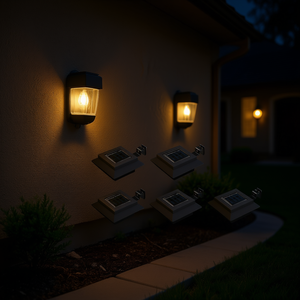 Lámpara Solar de Pared para Exteriores, Plástico Negro, LED 3500K Blanco Cálido, 12V DC, Montaje en Pared para Iluminación de Jardín y Caminos - Product Image 2