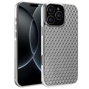 Étui de téléphone portable magnétique de luxe en fibre de verre 2026, fin et antichoc, pour 17 <span class=keywords><strong>Pro</strong></span> <span class=keywords><strong>Max</strong></span>/Air, nouveau design créatif en métal, fibre de carbone et TPU - Product Image 1