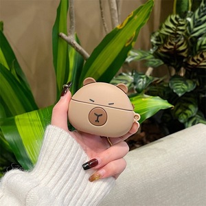 Étui pour écouteurs en silicone 3D Capybara pour Apple AirPods 4 Pro 2 3, coque en caoutchouc pour écouteurs, mignon, antichoc, étuis d'anime - Product Image 5