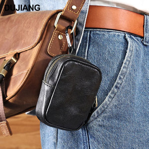 Dujiang Genuine Leather Coin <b>Purse</b> <b>Small</b> Hanging Key Bag Unisex Waist Pack Solid Color Spring 2023 - Product Image 1
