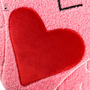 Özel sevimli sevgililer günü pembe baykuş yastıklar kırmızı aşk nakış yama dekorasyon yastıkları - Product Image 5