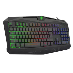 Clavier de jeu filaire USB, touches, rétroéclairé LED, pour PC, gamer