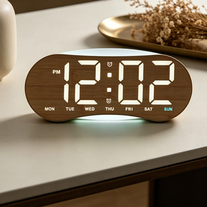 Reloj de Pared <span class=keywords><strong>Digital</strong></span> LED de 10 Pulgadas con Pantalla Grande y Luz Ambiental, Reloj de Escritorio Inteligente para Dormitorio, Hogar y Oficina - Product Image 2