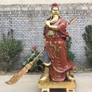 Sculpture de statue <span class=keywords><strong>Guan</strong></span> <span class=keywords><strong>Yu</strong></span> grandeur nature en bronze coulé décoration extérieure - Product Image 1