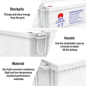 Аккумулятор глубокого разряда AGM, перезаряжаемый, герметичный, свинцово-кислотный, 12В, 100Ач, 200Ач, 250Ач, для домашнего использования и освещения, со скоростью саморазряда 3% - Product Image 3