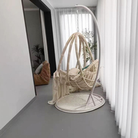 Balançoire suspendue pour salon, maison, jardin, patio, avec chaise à œufs rembourrée, mobilier d'extérieur