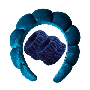 Velours torsadé <span class=keywords><strong>bulle</strong></span> lavage visage bandeau anti-dérapant éponge gonflé maquillage Spa bandeau - Product Image 3