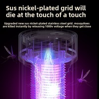 Lampe anti-moustiques transfrontalière USB électrique à choc, pour intérieur et extérieur, avec photocatalyseur, lumière violette, répulsif et source de lumière d'ambiance nocturne
