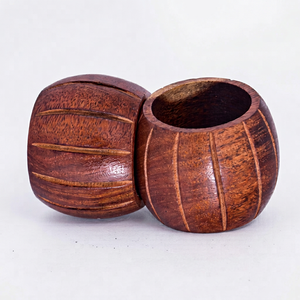 Anillos de Servilleta de Madera Redondos con Diseño Tradicional, Duraderos, de 4.5 cm, Decoración para Mesa de Boda - Product Image 1