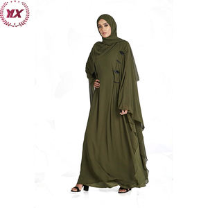 Borka Dubai robes mode pour le plus récent dropshipping Abaya femmes robe musulmane Polyester OEM Service adultes velours Abaya Islam - Product Image 3
