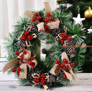 Guirlandes <span class=keywords><strong>de</strong></span> porte en <span class=keywords><strong>couronne</strong></span> <span class=keywords><strong>de</strong></span> noël, ornement, décor joyeux noël, pendentifs suspendus pour fenêtre <span class=keywords><strong>de</strong></span> maison, nouvel-an, <span class=keywords><strong>2022</strong></span>, prix d'usine - Product Image 3
