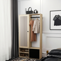 Vente en gros Design à la mode Minimaliste Design moderne Armoire à chaussures multifonctionnelle Armoire d'entrée avec miroir et cintres