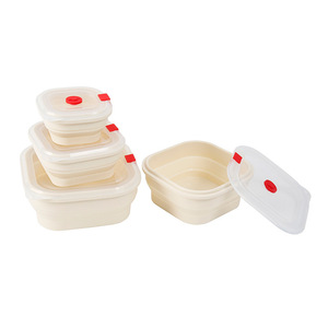 Food Storage Container Foldable Rectangle Clip-On Lid For Travel And <b>Microwave</b> Use - Product Image 2