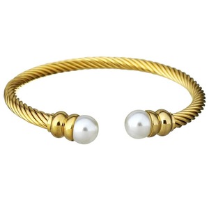 Bracelet ouvert torsadé en acier inoxydable, tendance, bijoux de haute qualité pour femmes - Product Image 5