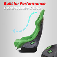 JIABEIR 1097 Sièges de course universels réglables en suède vert pour simulateur de conduite avec station de jeu