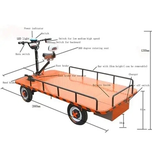Chariot à palettes manuel personnalisé pour entrepôt, transport électrique à plateau plat à quatre roues, outil personnalisé pour le transport de marchandises - Product Image 5