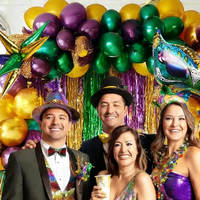 40 Globos de Mardi Gras de 10 Pulgadas, Color Verde Brillante, Morado Metálico y Dorado, para Decoraciones de Fiestas de Mardi Gras, Martes Grueso y Cumpleaños