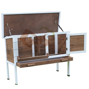 Jaula pequeña de madera para conejos, jaula pequeña de alambre de metal para techo de ASTO, para casa de madera de abeto - Product Image 5