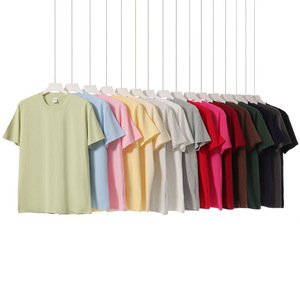 T-shirt casual estiva in cotone spandex 230G con scollo a O e maniche corte, vestibilità ampia, per <span class=keywords><strong>uomo</strong></span> e donna, con funzione traspirante. - Product Image 2