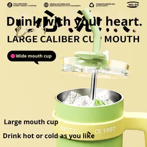 Taza <span class=keywords><strong>de</strong></span> viaje con revestimiento <span class=keywords><strong>de</strong></span> cerámica <span class=keywords><strong>de</strong></span> doble pared <span class=keywords><strong>de</strong></span> gran capacidad <span class=keywords><strong>de</strong></span> 1200ml, diseño moderno con tapa <span class=keywords><strong>de</strong></span> acero inoxidable, termo gigante <span class=keywords><strong>de</strong></span> moda <span class=keywords><strong>de</strong></span> paja - Product Image 2