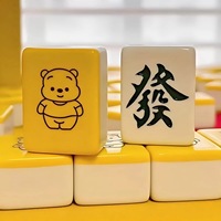 Expédition rapide : Ensemble de Mahjong américain 160 tuiles, tuiles acryliques gravées sur 4 niveaux avec supports, kit de jeu de société moderne, entrepôt américain