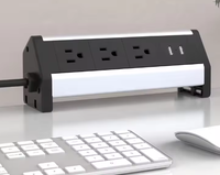 Multiprise standard américaine 85 mm avec prise USB, fixation par pince de bureau, prise de bord de table pour bureau