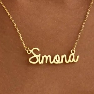 Gold Plated Fashion Fine Jewelry Stainless Steel Chain Pendant Choker <b>Custom</b> Personalized <b>Name</b> <b>Necklaces</b> for Women Birthday Gift - Product Image 4