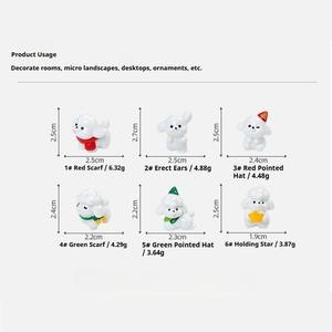 Miniature de paysage en résine peinte à la main, figurine de chien blanc mignon 3D pour <span class=keywords><strong>jardin</strong></span> féerique, décoration animale - Product Image 6