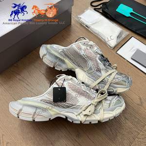 Top Quality Half <b>Slippers</b> 3XL Sneakers Mesh and Polyurethane <b>Mules</b> Casual Sneaker Fashion Designer Walking Style Shoes Men Women - Product Image 5