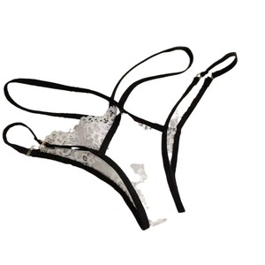 Nuevo estilo de lencería sexy francesa para mujer, con encaje, tirantes finos, abertura alta, transpirable y con diseño hueco. - Product Image 2