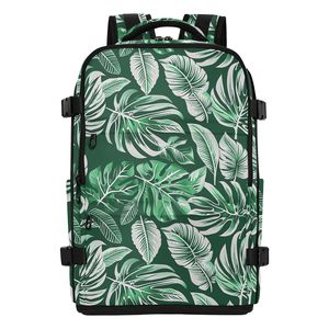 <b>Large</b> Tropical Leaf Print Unisex Casual Sports <b>Backpack</b> Custom Logo Laptop Polyester Travel <b>Backpack</b> for Women and Men - Product Image 1