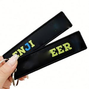 Porte-clés personnalisé brodé avec logo, en polyester et métal, pour cadeau promotionnel d'entreprise - Product Image 4