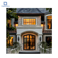 Ventanas de Aluminio Estilo Vintage de Cobre, Fabricadas en China, con Marco de Hierro Arqueado Personalizado, Acristalamiento Personalizado Negro